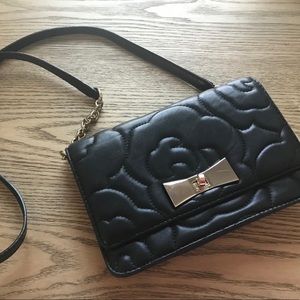 Kate Spade Black Leather Quilted Mini Purse - Rare